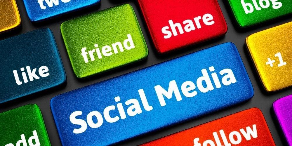 image of multi-colored CTA social media buttons