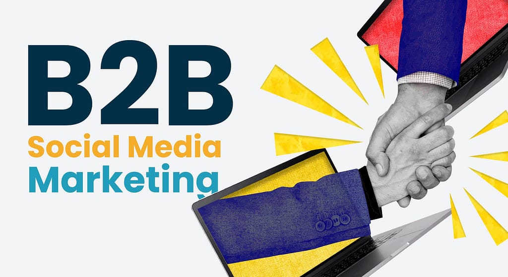 A picture containing diagram, two people marketing B2B